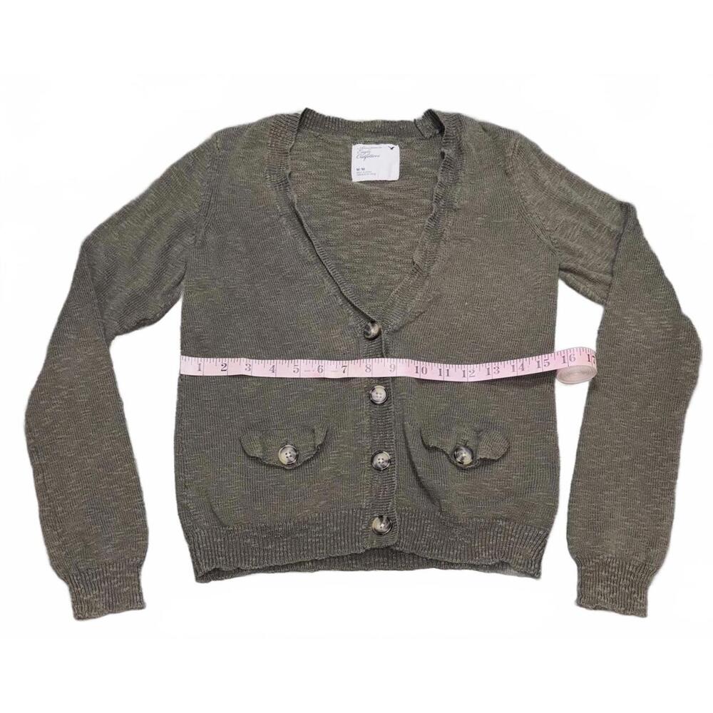 American Eagle Outfitters‎ Olive Green Cardigan Sweater - Women's Size Medium - Picture 4 of 5